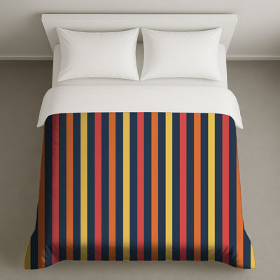 Yellow Red Stripes Duvet Covers