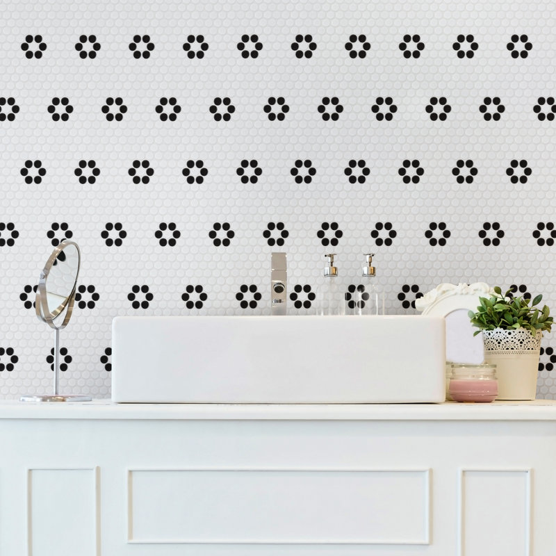 Carreau de mosaïque en porcelaine de 9 po 3/4 po x 11 1/2 po Merola