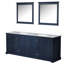 Bleu marine 84 po Meuble-lavabo double - comptoir en quartz blanc 34 miroirs 14 tiroirs et 2 armoires de rangement à fermeture en douceur et égratignures 84 po x 22 po 34 po-1165494593