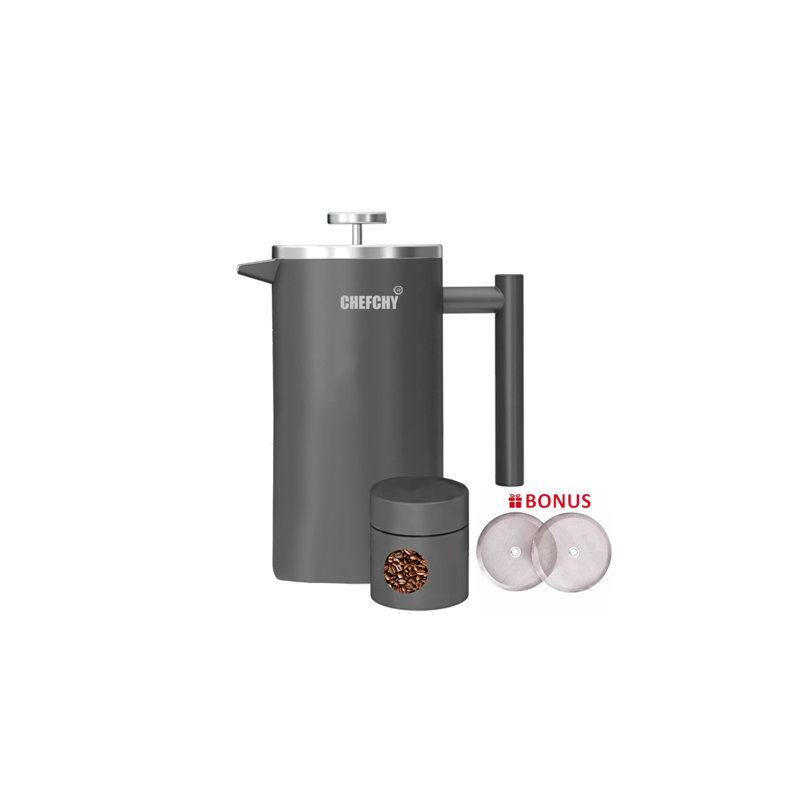 Chefchy French Press 4L French Press, Grey