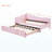 Twin Size Upholstered L-Shaped Upholstered Daybed With Pop Up Trundle, Pink-1035878740