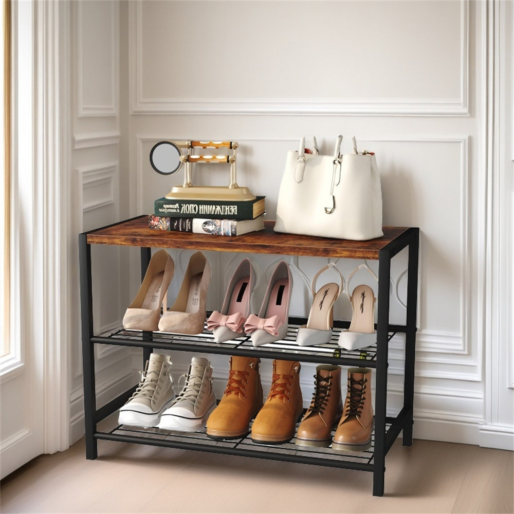17 Stories Shoe Rack, 3-Layer Shoe Rack For Wardrobe Entrance, Narrow ...