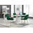 Everson High Gloss 6 Seat Extendable Dining Set with Luxury Velvet Upholstered Dining Chairs-122229641-22888773