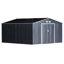 Remise de jardin 11 pi x 13 pi, rangement pour outils en métal, gris-98192078-98192079