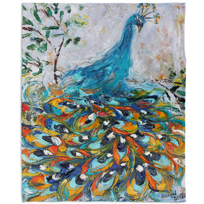 Couverture sherpae douce peacock fabuleux