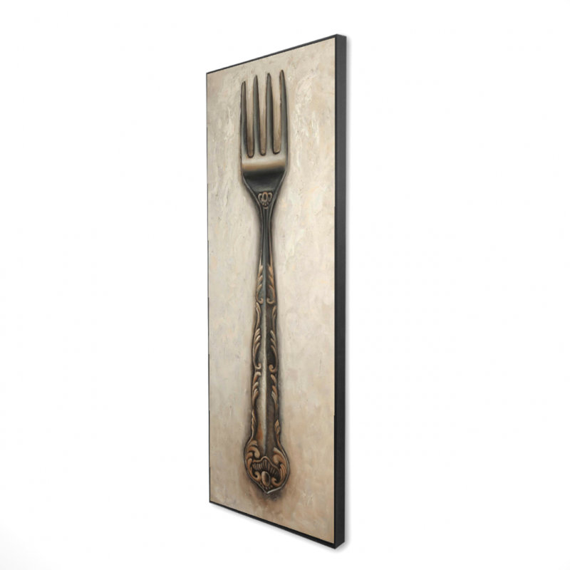 Fourchette rétro - art contemporain de cuisine sur toile