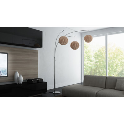 Altamease 93.5'' Polished Steel Tree Floor Lamp
