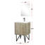 24 po Meuble-lavabo large et rustique, comptoir en quartz blanc, robinet en métal et miroir à 18 teintes-580262189