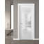 Dalle de porte blanche en verre givré Quadro-50038339