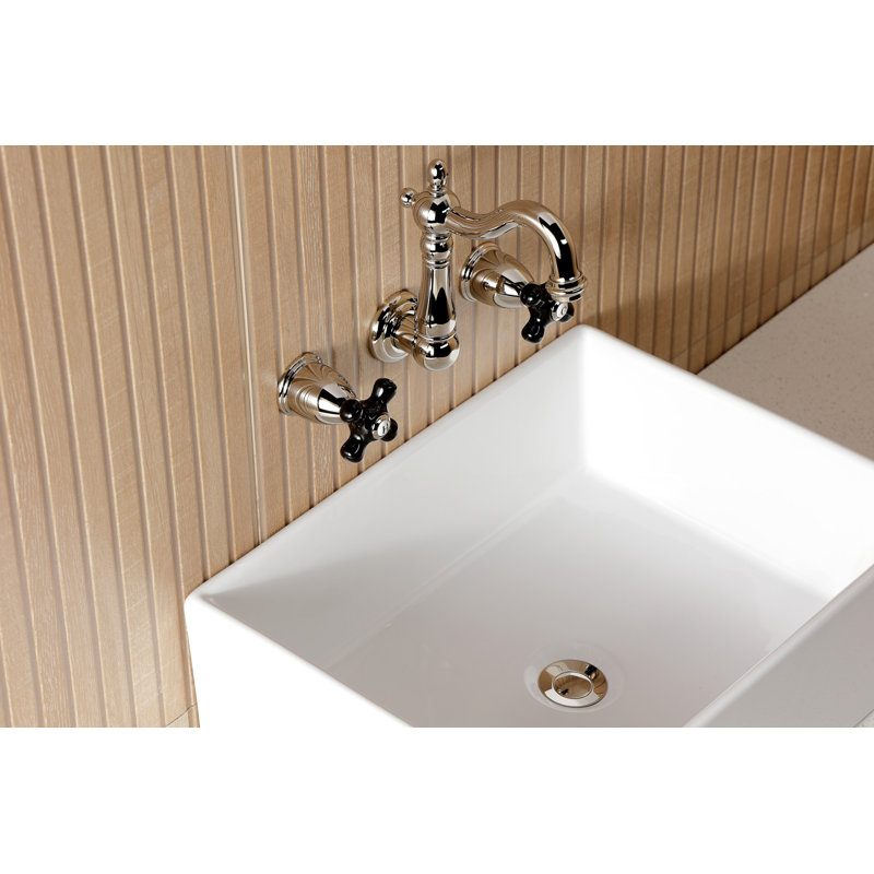 Kingston Brass Duchess Two-Handle Wall Mount Bathroom Faucet, Polished Nickel