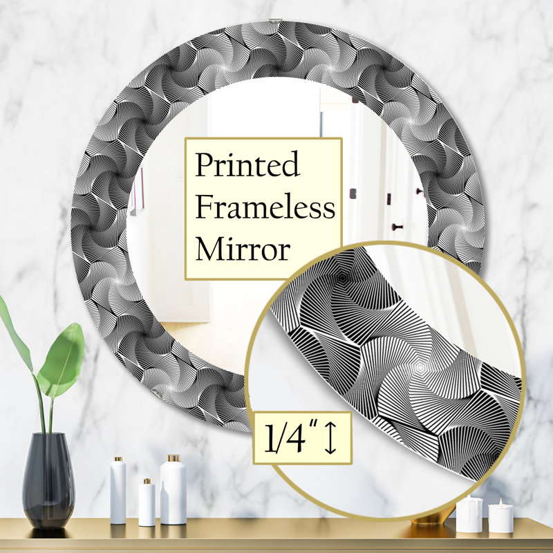 Miroir d'appoint moderne géométrique monochrome, H 31,5 po x l po