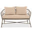 Ensemble de conversation d'extérieur 4 personnes d'inspiration bohémienne avec coussins amovibles, ensemble de conversation pour patio avec plateau en bois