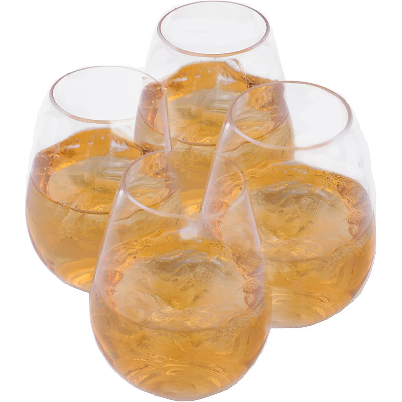 Verres à vin sans pied en plastique transparent 12 oz Ecoqualité 12 invités