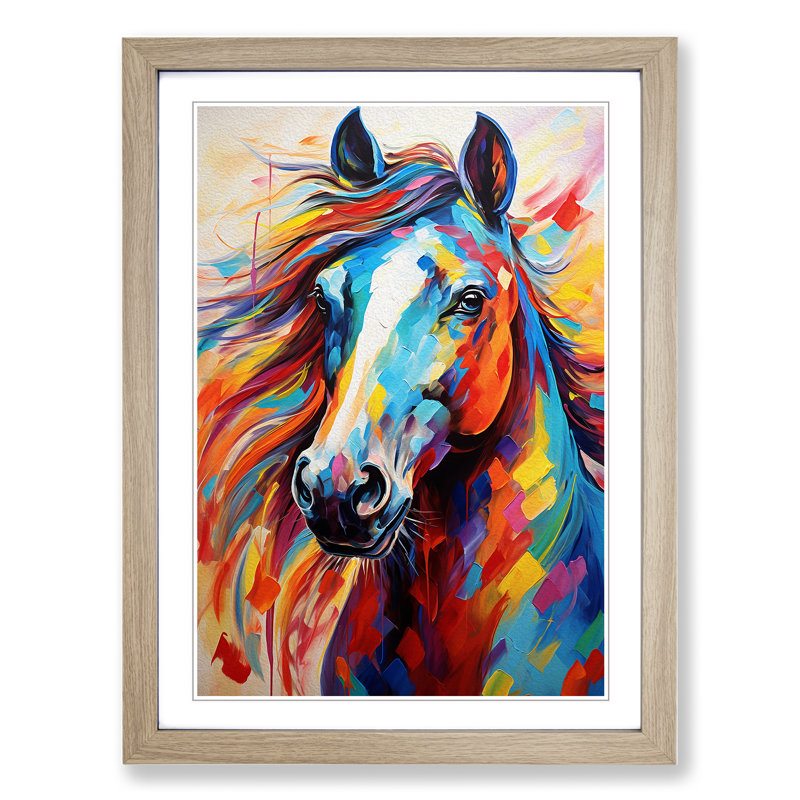 Horse Expressionism - Single Picture Frame Print on Wood