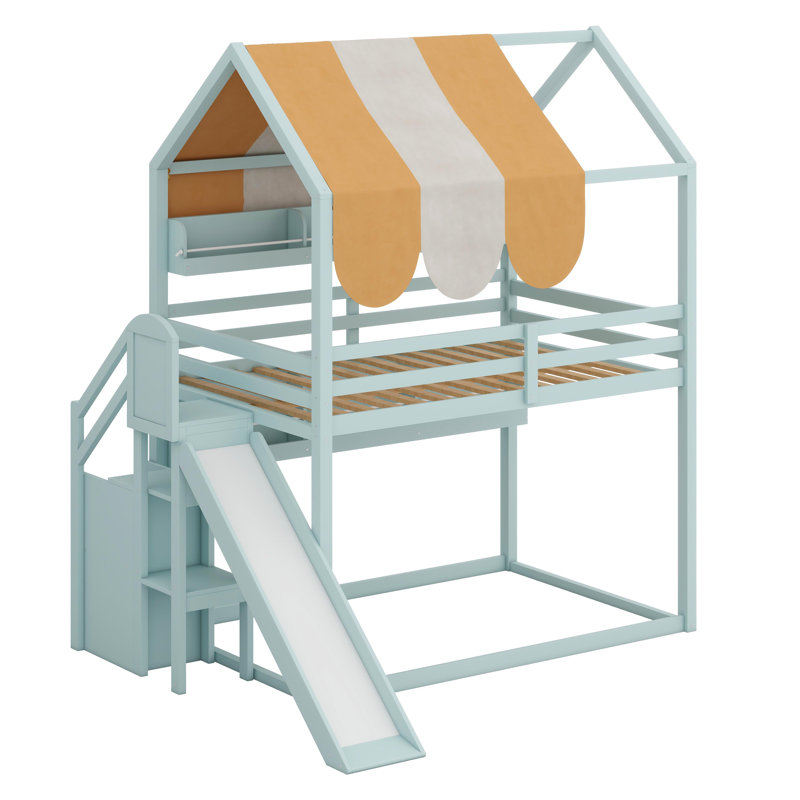 Lit House avec auvent, Vert clair