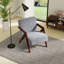 Fauteuil d'appoint moderne avec accoudoirs souples de 23,8 po de largeur avec pieds en bois massif-1924628349