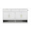 Modern Transitional 3-Drawer 2-Door Storage Cabinet With Open Shelf, White Finish & Gold Handles For Entryway, Living Room, Or Dining Room-845186536
