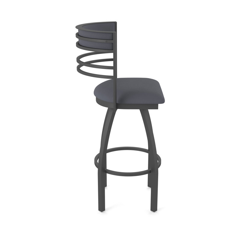 Hunter Swivel Stool, Vinyle - Tempête de galop, Étain, Tabouret de bar (siège d'une hauteur de 36 po)