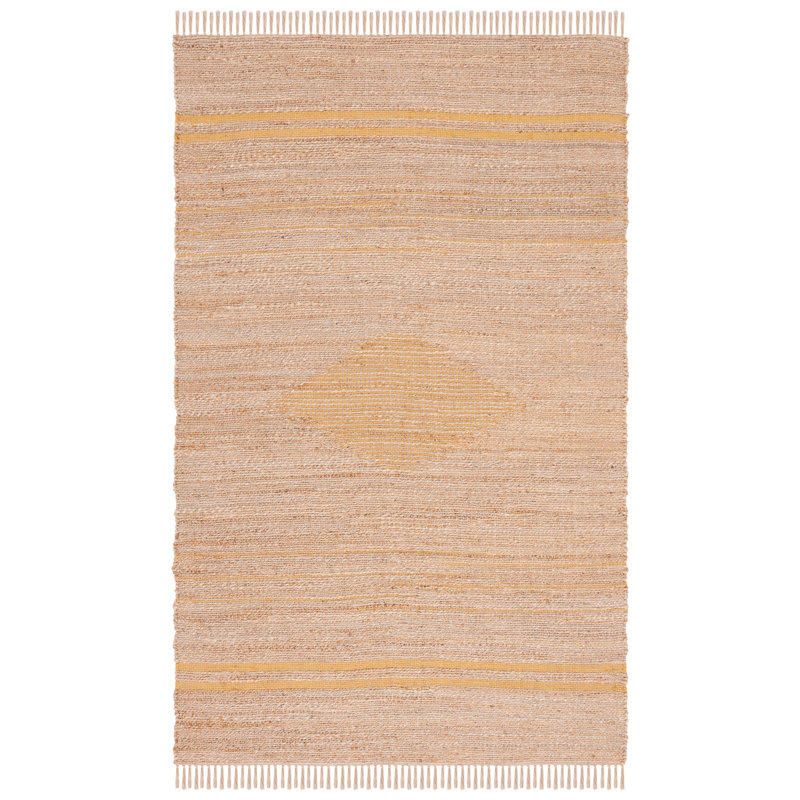 Tapis brun clair en jute tissé à la main Jackie, Rectangle 3 pi x 5 pi
