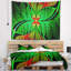 Tapisserie abstraite à motif de feuille verte fractale-28496391