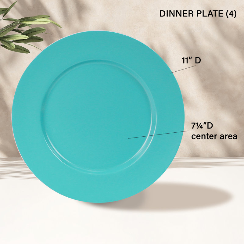 Melamine Dinnerware Set, Teal