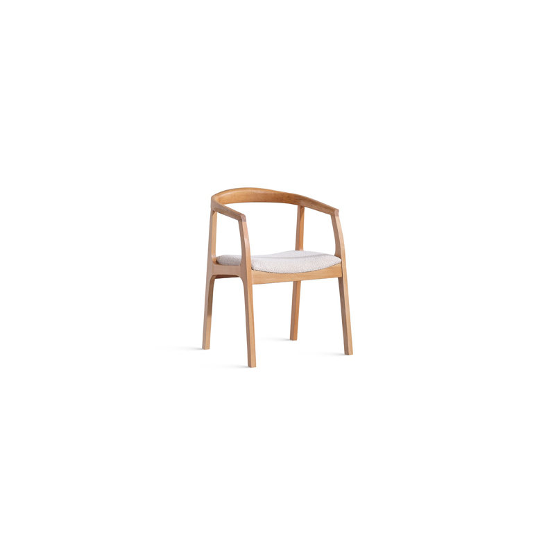 Modern Scandinavian Chair, Natural Beech Wood, 19.7 x 27.6 x 20.9 inches | Soft Teddy Fabric Upholstery | Stylish & Comfortable Design for Home or Office | Durable & Eco-Friendly Materials