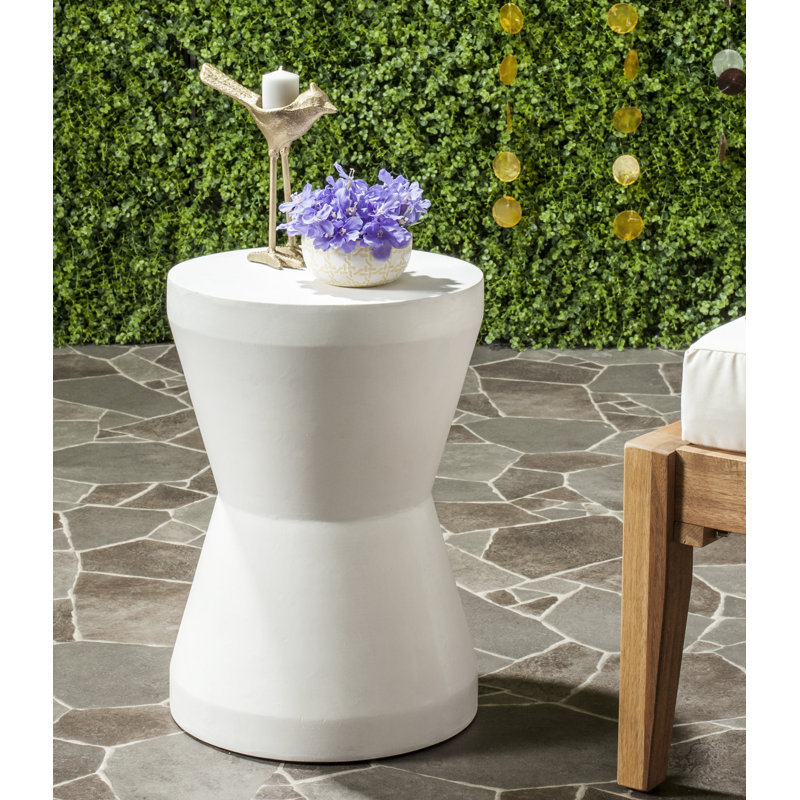 Outdoor Cybele Concrete Stool, White