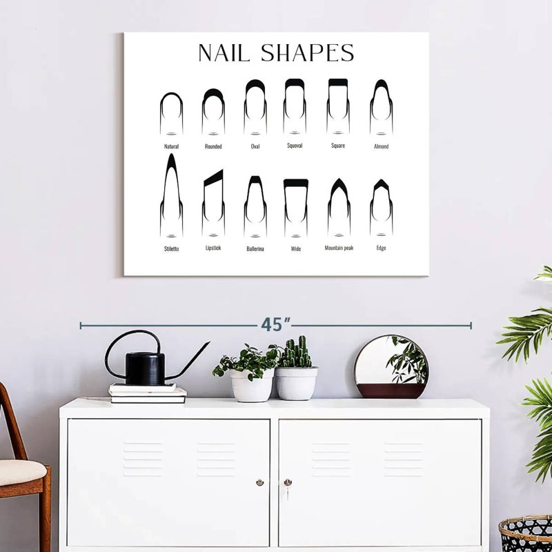 " Nail Shapes Chart " by Bryson D, 28" H x 35" W x 1.25" D