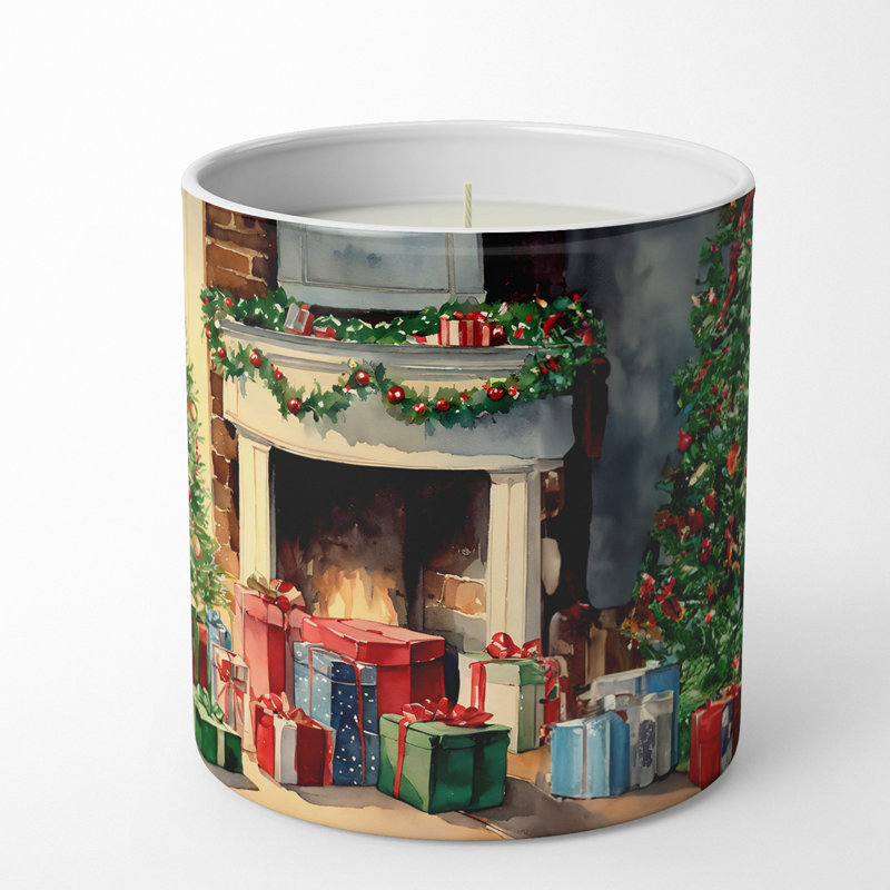 Bougie bougie parfumée arbre de Noël avec support en céramique