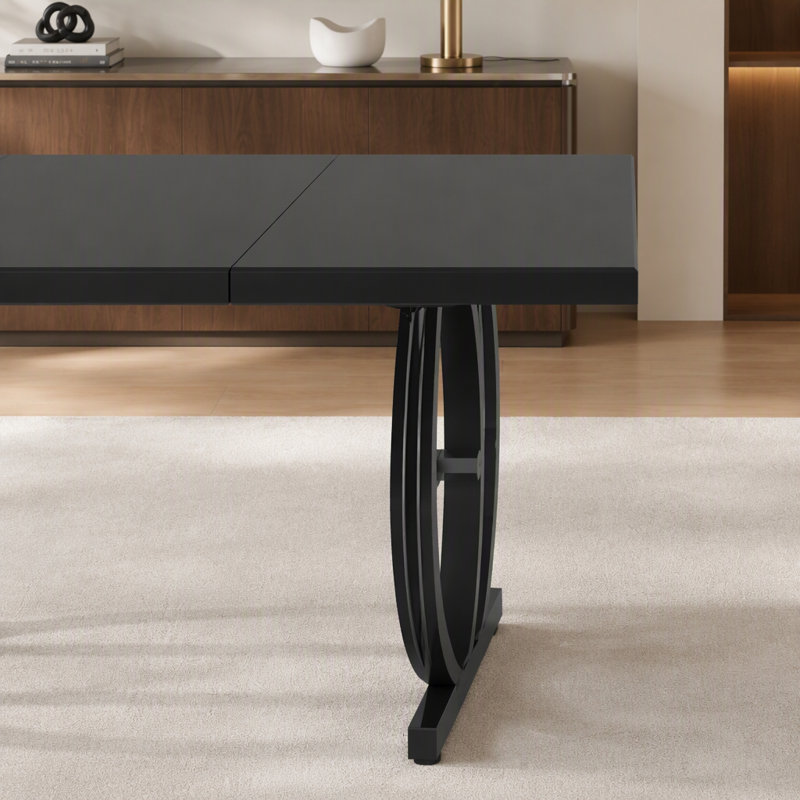 62.99'' W Rectangle Black Wooden Modern Simple Computer Desk