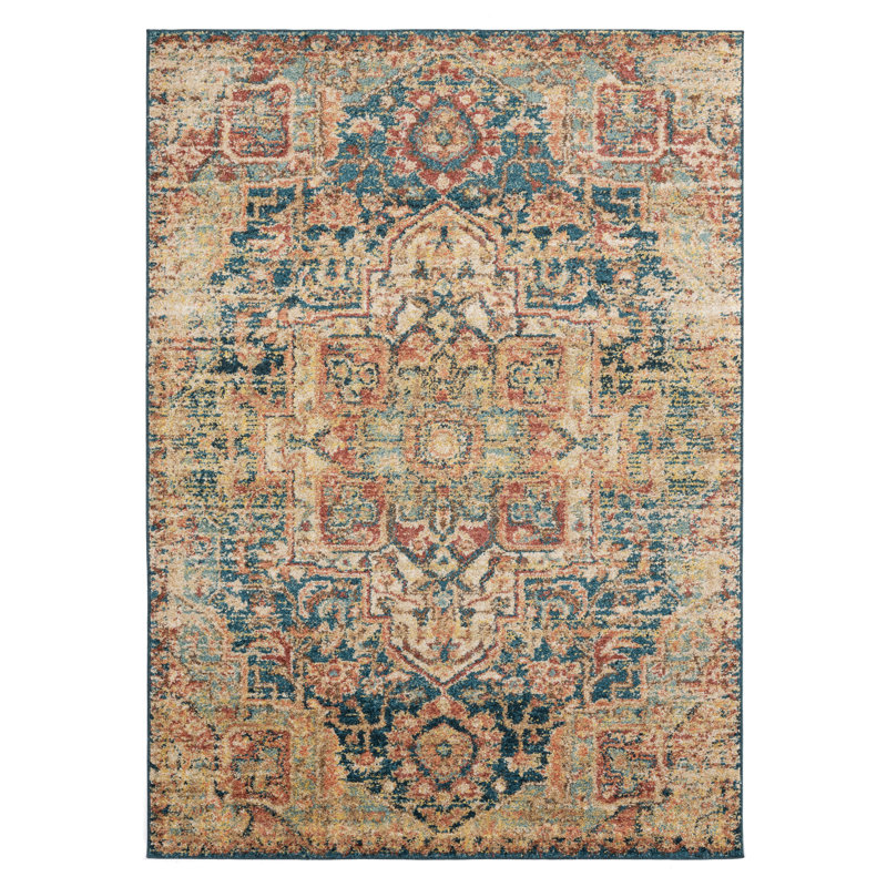 Hicklin Synthetic Oriental Indoor Rug, Rectangle 1'10" x 3'