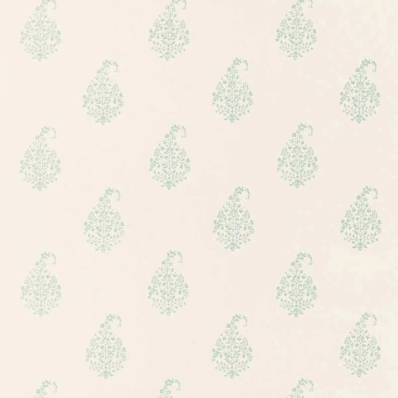Papier peint motif cachemire Kerala, Bleu mer