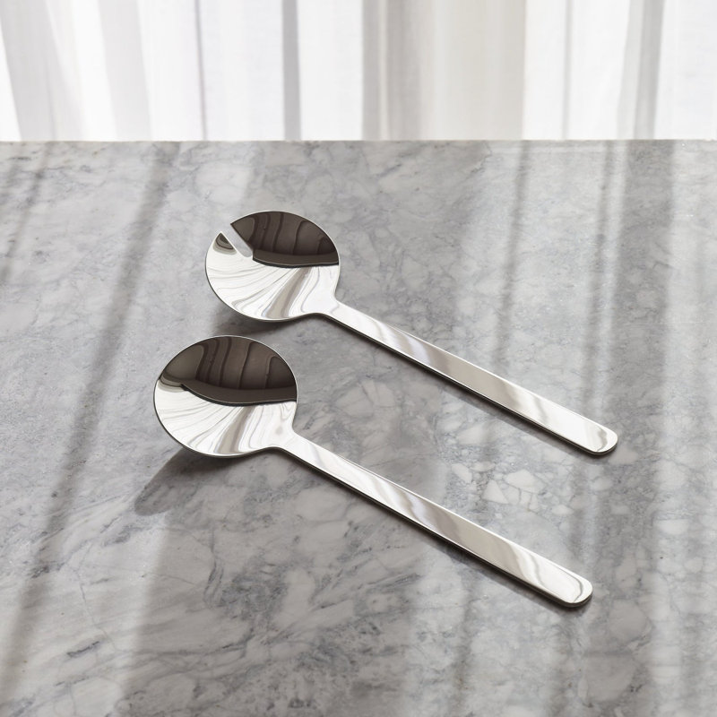 Stainless Steel Salad Servers S/2, Polished Stainless Steel