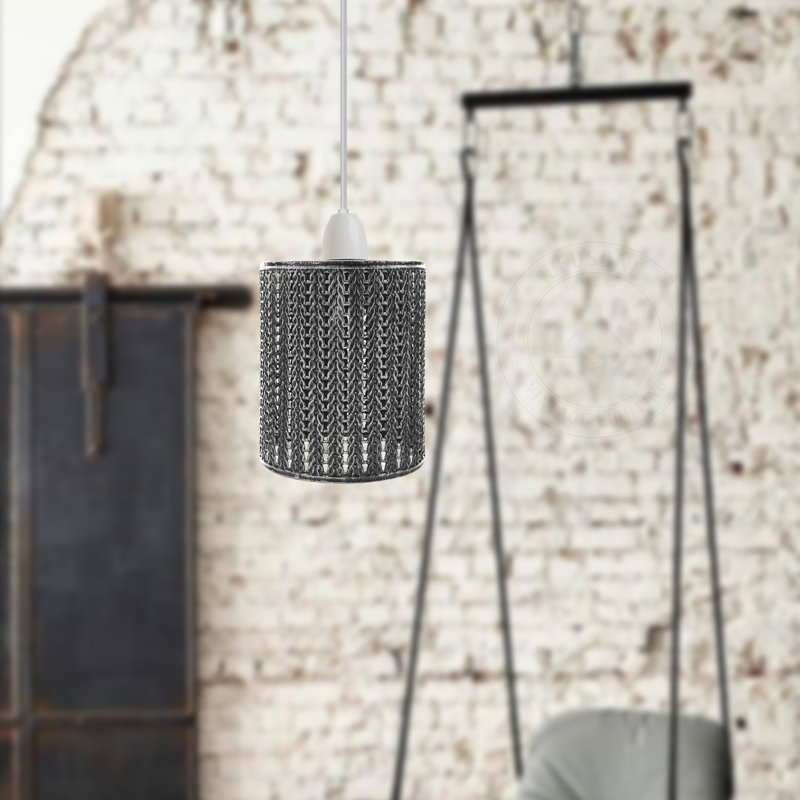 13.5cm H Metal Drum Lamp Shade ( Uno ), Brushed Silver