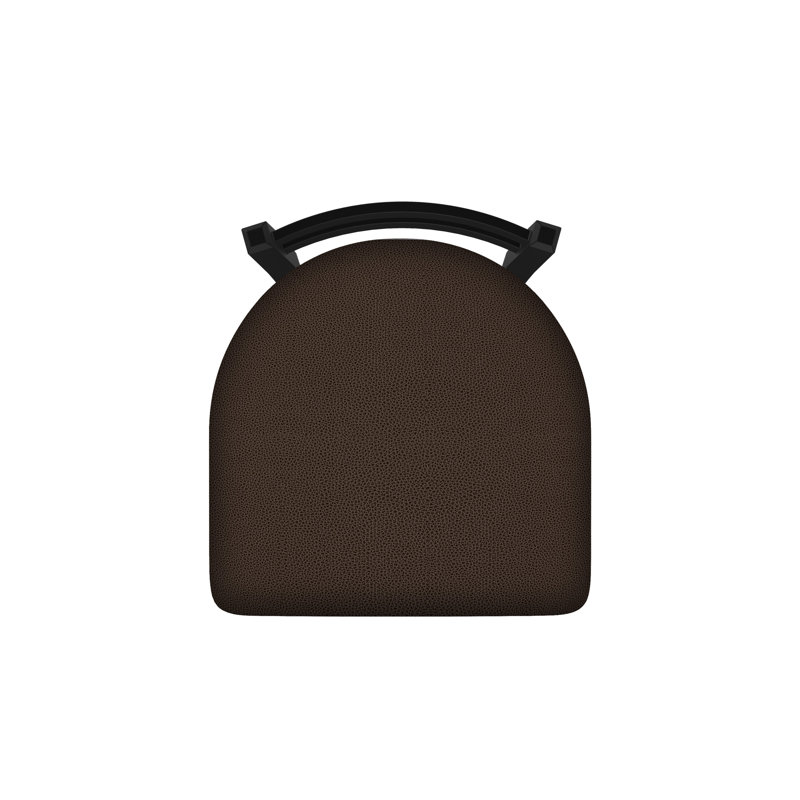 Tabouret de coiffeuse en métal Jackie, Noir froissé, Vinyle et café