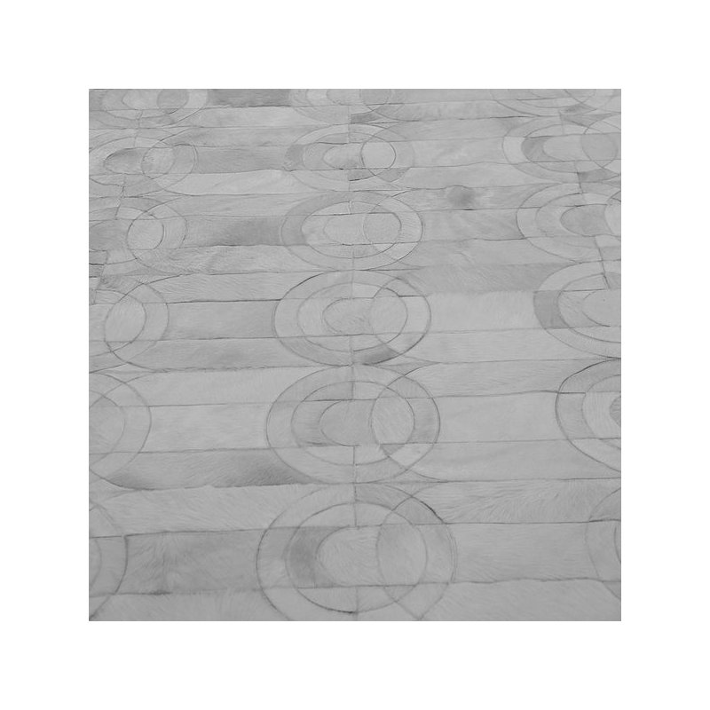 Tapis crème en cuir de vache Art Hide, Rond 6 pi 6 po