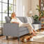 Canapé modulaire rembourré moderne | Canapé en L avec canapé-lit et causeuse convertible | Meuble multifonctionnel pour salon, bureau, coin-détente, gris-808958409