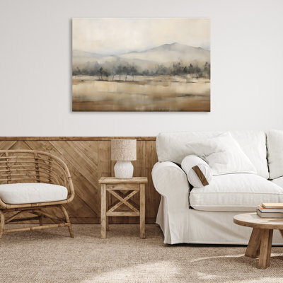 Distant Tree Covered Mountain Canvas, design by Creative Studio