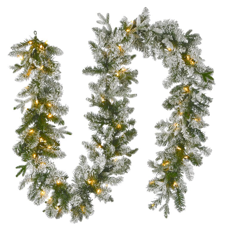 Glittery Bristle 108'' in. Lighted Faux Garland