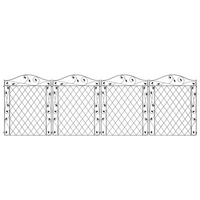 Metal Fence, Decorative Fence Ideal For Garden Fencing For Dogs, Temporary Fence Or Garden Fence Animal Barrier, 4 Pack Steel Fence Panels, 11.5' L x 43" H