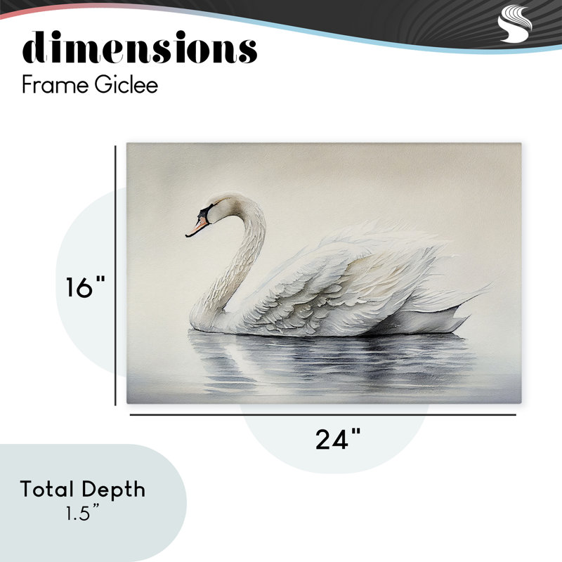 Élégante toile de cygne flottante, design par Sasha