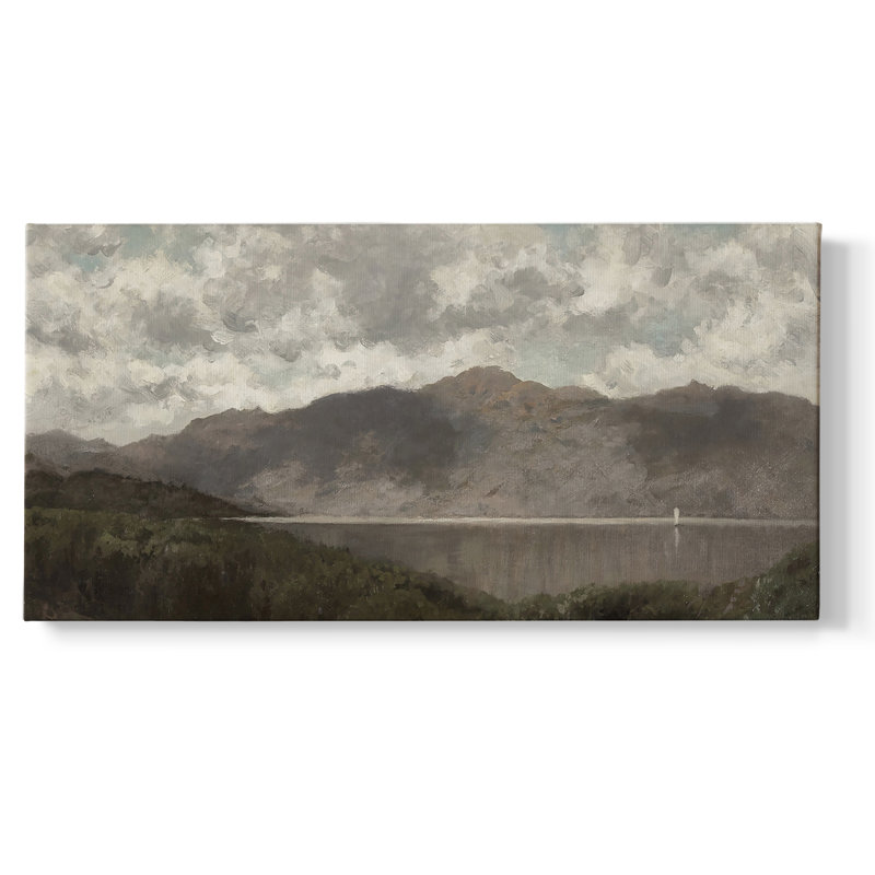 Série paysage - DC - Toile tendue avec châssis encadré - Prêt à être accroché, H 25 po x l 49 po, Doré