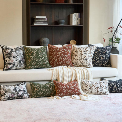 Floral Chenille Pillow Cover