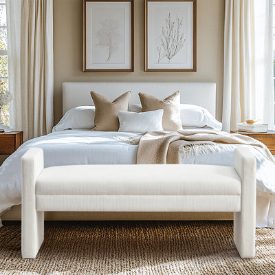 51.2" W Polyester Upholstered Bench by Ebern Designs