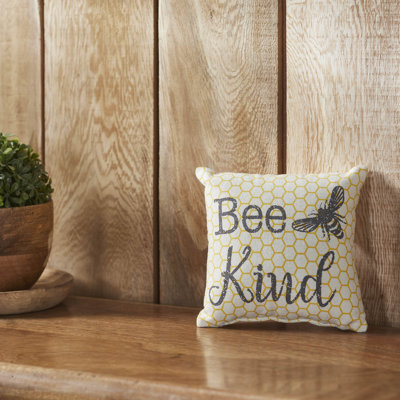 Buzzy Bees Geometric Cotton Reversible Throw Pillow