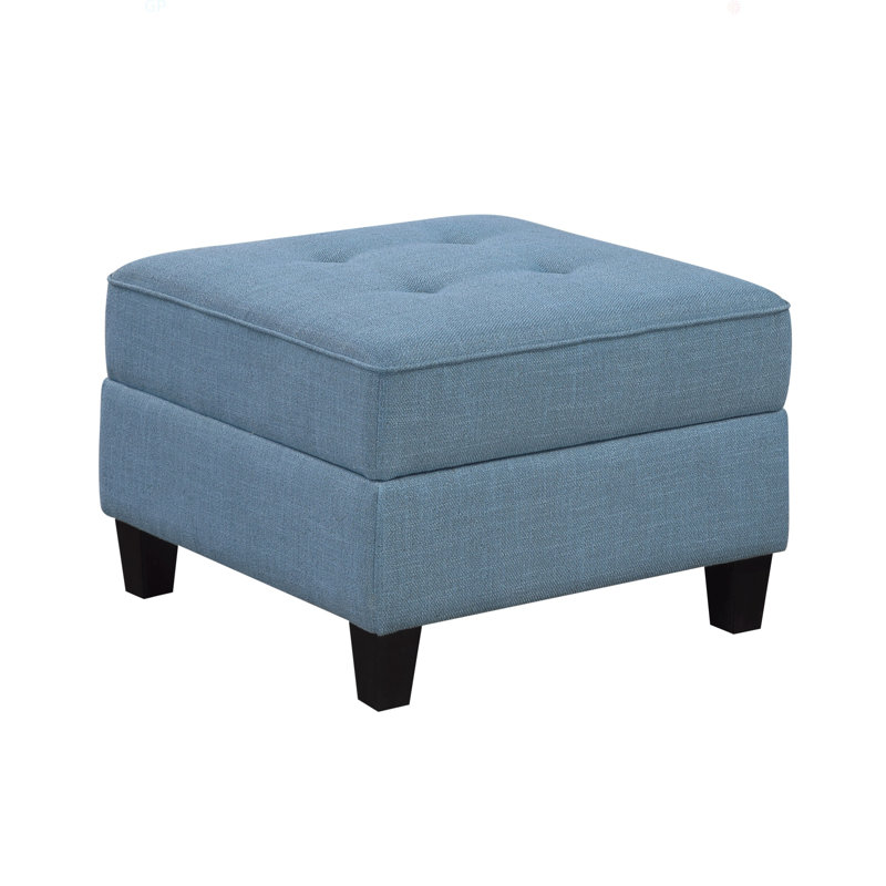 Repose-pieds de rangement pour meubles de salon en bois massif capitonné bleu confort moderne 1pc