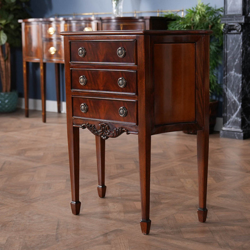 Commode d’appoint 3 tiroirs Khloe, Acajou