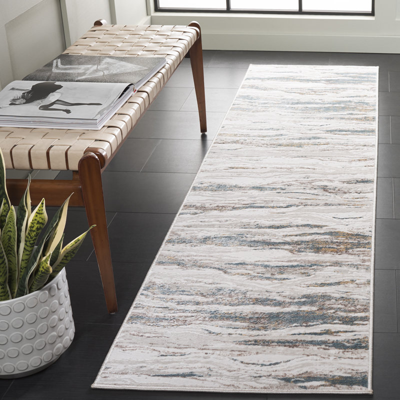 Tapis abstrait Keryn Performance, Tapis de couloir 2 pi 2 po x 8 pi