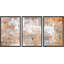 «Triptych Abstract Orange Grunge Brushstrokes», 3 pièces, reproduction d'art sur toile, salon-70557188-119402598-70557190