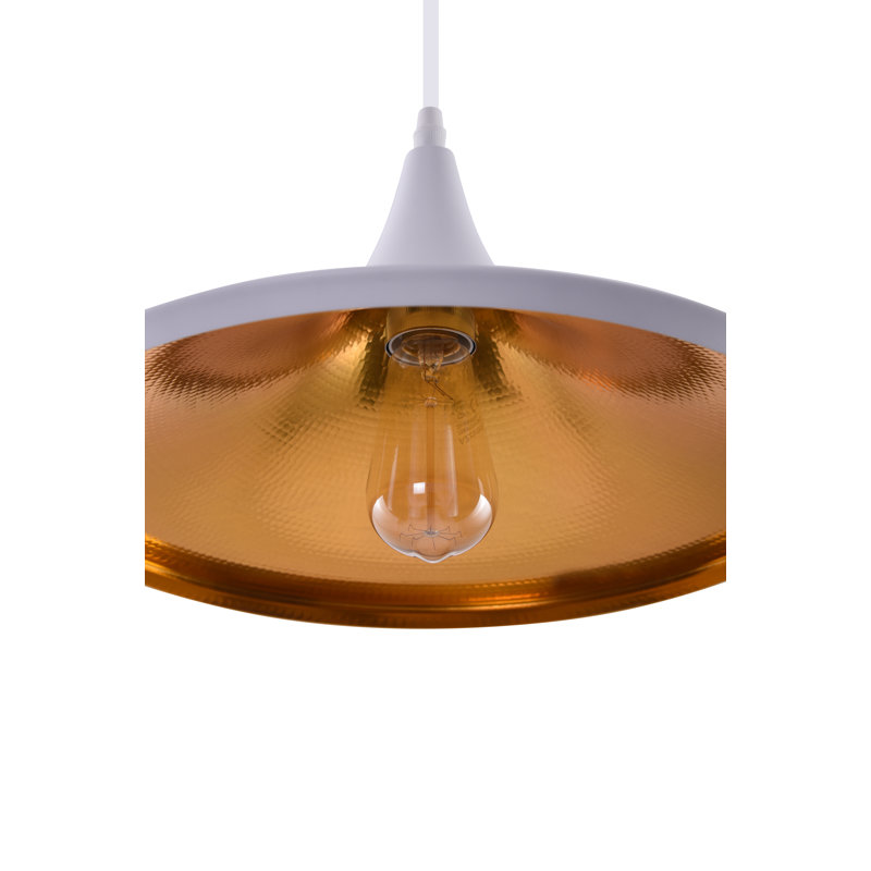 1 - Light Cone Pendant, White/Gold